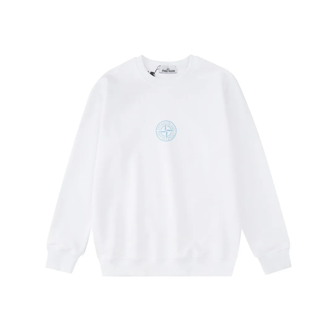 W823#P160💰 Stone Island light bulb logo round neck printed long-sleeved sweatshirt! Versatile base round neck sweatshirt for couples! Simple armband design, customized 1*1 thread (fine texture), 380g double-strand large terry fabric, very good quality, foreign trade craftsmanship, respect the original version! The threads at the cuffs and hem are all original bartacks! The time-consuming and material consumption distinguishes the ordinary version on the market! Tops worn by celebrities from all walks of life on INS, can be matched with couple styles!  Color: Black White Size: M-XXL